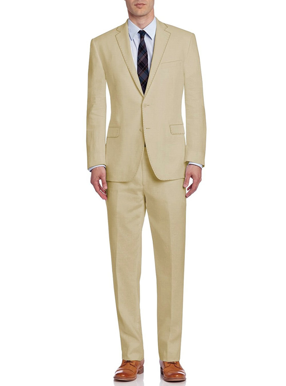 DTI BB Signature Italian Mens Suit Linen Two Button Jacket 2 Piece ...