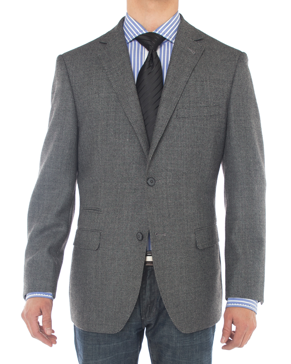 Luciano Natazzi Mens 2 Button 160S Wool Suit Jacket Working Buttonholes ...