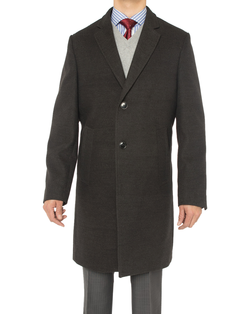 Luciano Natazzi Italian Mens Overcoat Wool Blend Trench Walking Coat ...